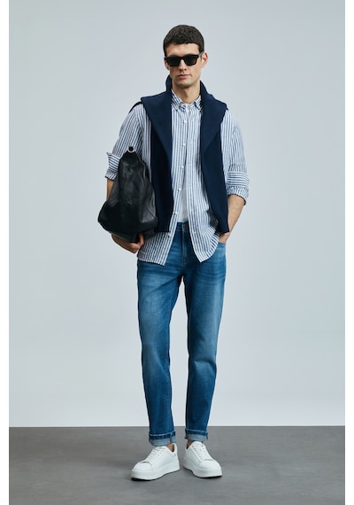 Lufian Gerardo Smart Jean Erkek Pantolon Regular Fit Mavi Mavi 111200202100300 Mavi