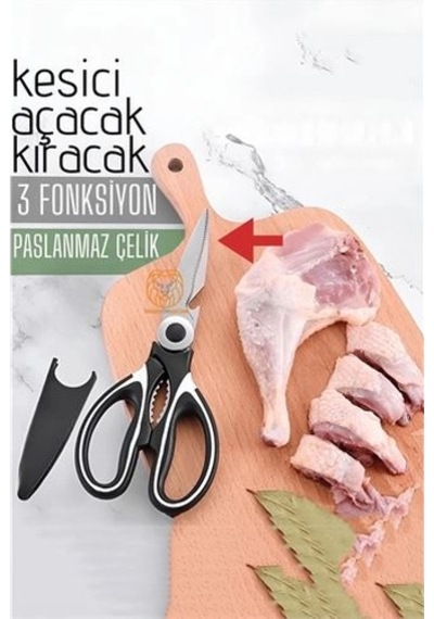 Tavuk Makası Çelik Mutfak Makası Açacak Kıracak Kesici Özelik 720766