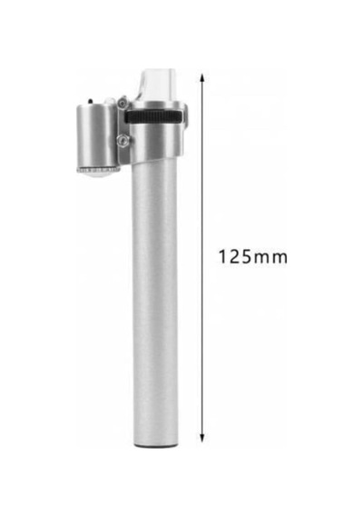 Kalem Tipi Mini Mikroskop, Işıklı, 100x Ayarlanabilir Manuel Focus, Lup Mercek