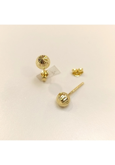 6mm Dorika Toplu Küpe 14 Ayar Altın Hd Videolu Sarı