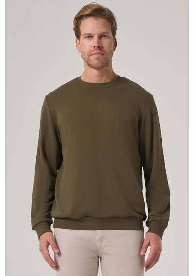 Morven Erkek Haki Basic Bisiklet Yaka Sweatshirt 26ks063001710 Haki