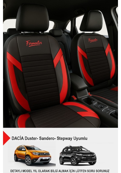 Formentor Tay Tüyü Oto Koltuk Kılıfı Dacia Sandero-stepway-duster Uyumlu Kırmızı
