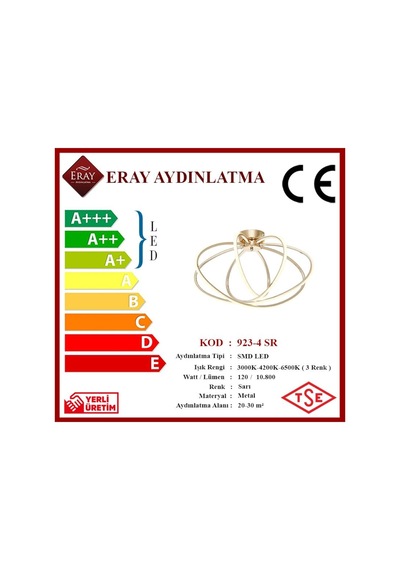 Eray Aydınlatma 923-4 4'Lü Led Sarı Avize