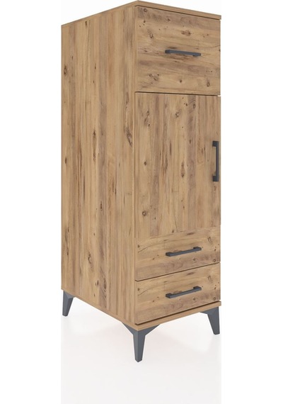 Kronos Dolap 2 Raflı 3 Çekmeceli Tek Kapaklı 44x59x134 Çam-çam Atlas Çam