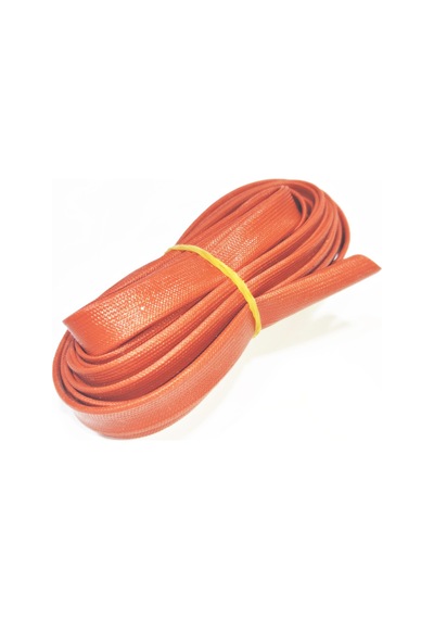 8mm H Class Cam Elyaf Örgü Silikon İzoleli Makaron 5 Metre, Çalışma -60/+250 Derece