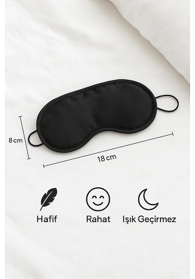 Uyku Maskesi Göz Bandı Işık Önleyici Gözlük Maske Bant Yoga Bandı 2'li