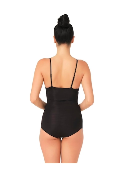 Alfa Expres Siyah Mı Emay 2723 Lazer Kesim Göğsü Açık Slip Korse