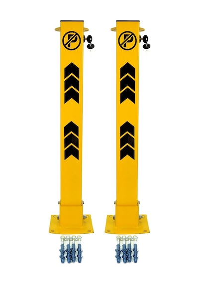 Kilitli Otopark Direği 75 cm, Park Bariyeri 2li Set-2452 - Sarı