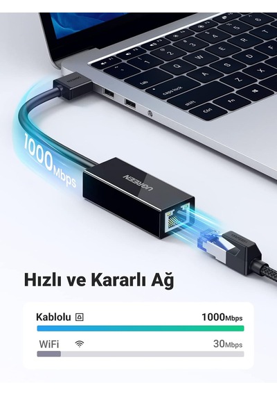Usb 3.0 To Rj45 Gigabit Ethernet Dönüştürücü Adaptör Siyah