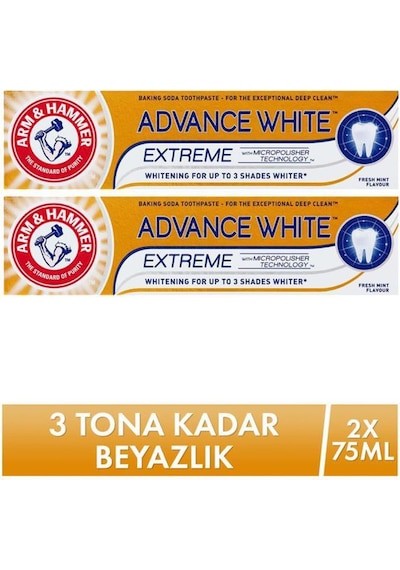 Arm Hammer Advance White 3 Tona Kadar Beyazlatıcı Diş Macunu 2 x 75 ML