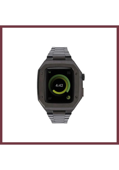 Storeşahin Apple Watch 44mm Uyumlu Metal Petek Kasalı Kordon - Siyah Shn0720