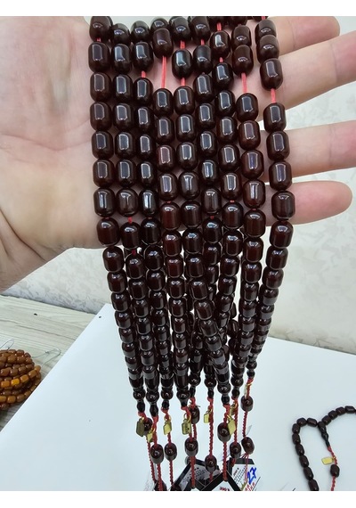 Omari İmzalı Sertifikalı Alman Faturan Sıkma Kehribar Tesbih 13x9 Mm Kapsül Kesim 37652958