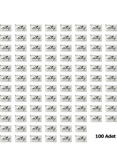 Tek Kullanımlık Otel Islak Mendil Paket / 6x10 Cm. / Türkiye Yazılı Baskılı Poşet / 100 Adetlik Paket 100'lü Set