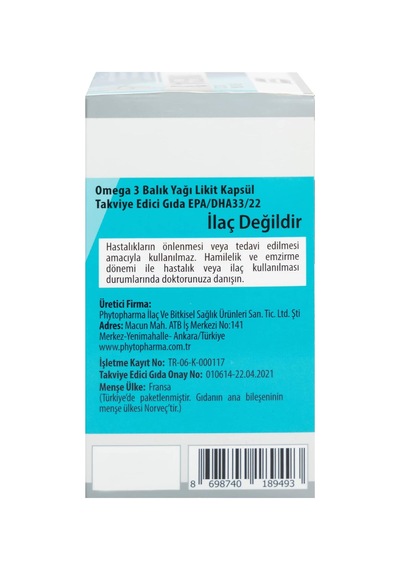 Omega 3 Licaps, 500mg 60 Kapsül 330/220 Norveç Menşeli Balık Yağı, Kapsül Balık Jelatini X3 Adet
