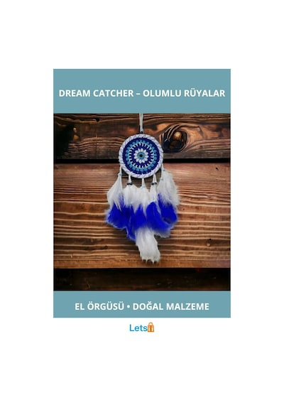 El Yapımı Doğal Rüya Kovanı Dream Catcher 50 Cm 1 Adet