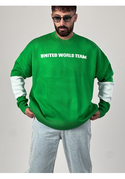 Cocopelli Oversize Yeşil New York Erkek Triko Sweat Coc1044 Yeşil