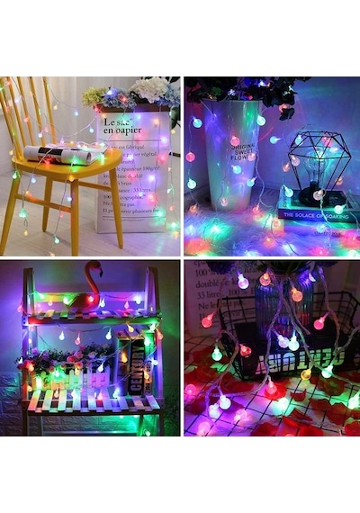 Vıp Kalite Renkli Kristal Top Led Işık Crystal Led Light Ball Yılbaşı Ağacı Işığı Renkli Noel Işığı Çok Renkli