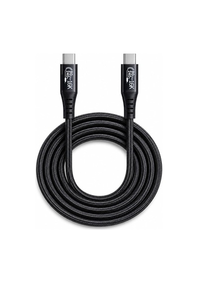 Thunderbolt 5 Usb-c To Usb-c Kablo, 80gbps-120gbps Veri Transferi, Pd240w Power Delivery, 16k 60hz Video Çıkışı, E-marker Akıllı Çip, Thunderbolt 3/4/5 Uyumlu 2 Metre Zr1323 Siyah Thunderbolt 5 Usb-c To Usb-c Kablo, 80gbps-120gbps Veri Transferi, Pd240w Power Delivery, 16k 60hz Video Çıkışı, E-marker Akıllı Çip, Thunderbolt 3/4/5 Uyumlu 2 Metre Zr1323 Siyah