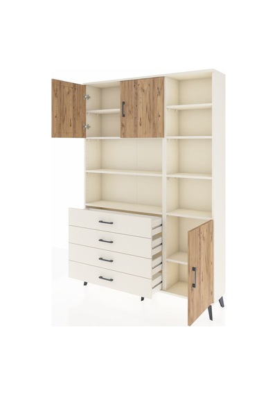 Arges Dolap 9 Raflı 4 Çekmeceli 3 Kapaklı 132x30x195 Aytaşı-ç... Aytaşı