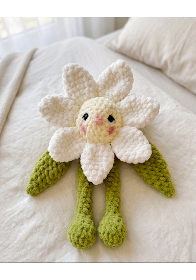 Baby Daisy Peluş Oyuncak Beyaz - Yeşil