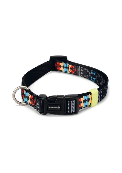 Hnrlıshp Beeztees Köpek Boyun Tasması, Renkli Desenli, 35-50cm, 20mm Çok Renkli