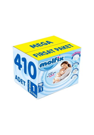 Molfix Bebek Bezi Beden:1 2-5kg Yeni Doğan 410 Adet
