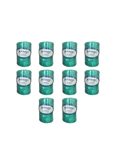 Favori İp 5000 Denye -0.8 Mm- Ambalaj Ve Paket İpi Naylon Burgulu Örgü Çamaşır İpi - Yeşil - 10 Adet