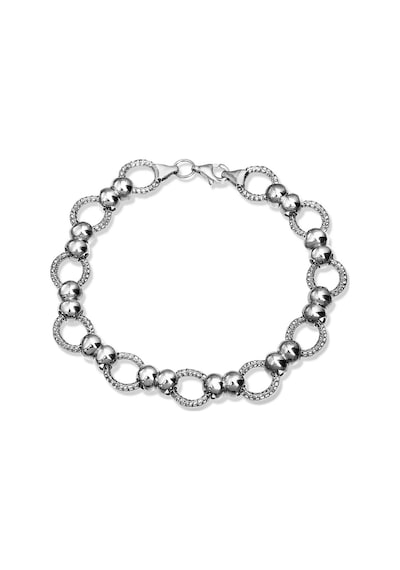 Top Motifli Gümüş Tasarım Füzyon Bileklik -  B072701