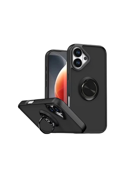 Sptmgldı Newface Apple Apple iPhone Uyumlu  17 Montreal Yüzüklü Silikon Kapak - Siyah