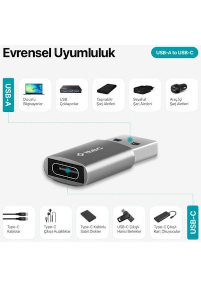 Usb-a 3.0 Type-c Otg Dönüştürücü Adaptör 2dk44ug