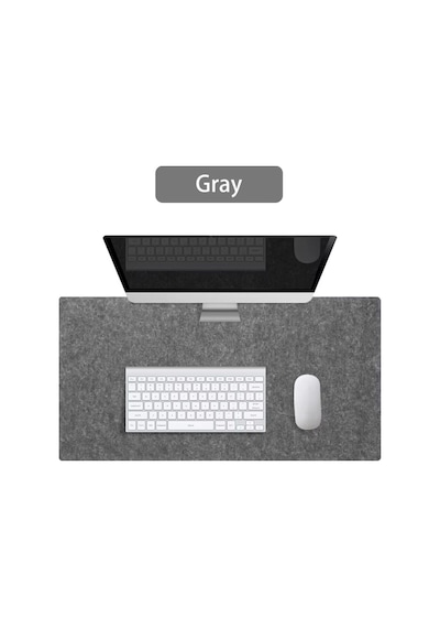 Çalışma Masası Düzenleyici Keçe Bilgisayar Mouse Pedi Masa Üstü Düzenleyici Mat 70x33 Cm Koyu Gri
