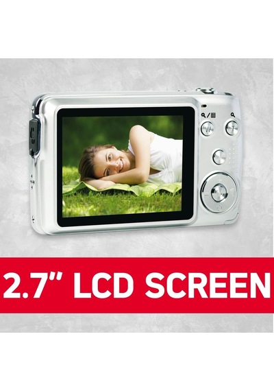 Realishot Dc8200 Fotoğraf Makinesi, Dijital Kamera, Kompakt, 18 Mp, Full Hd, Lcd Ekran, 2,7 İnç, Optik Zoom, 8 X Lityum Pil Ve Sd Kart 16 Gb, Gümüş