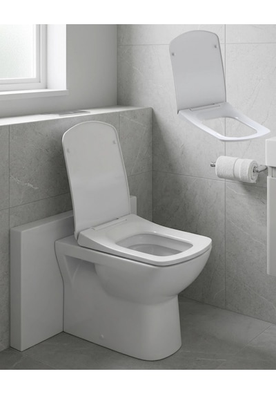 Kare Slim Klozet Kapağı Sessiz Kapanma Dayanıklı Tasarım Çok Renkli