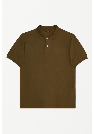 Tudors Erkek Slim Fit Dar Kesim Pamuklu Yumuşak Dokulu Serin Tutan Kumaş Düz Pike Polo Yaka Tişört-33705 Yeşil