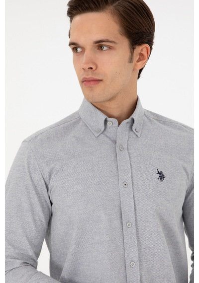 U.s. Polo Assn. Erkek Gri Gömlek Desenli 50296626-vr024 Gri