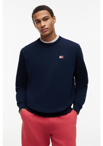 Tommy Hilfiger Tjm Reg Badge Crew Htr Erkek Mavi Sweatshirt - Dm0dm21921