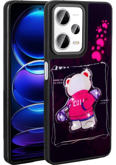 Xiaomi Redmi Note 12 Pro 5g İle Uyumlu Kılıf Parlayan Kabartmalı İkonik Figürlü Silikon Kapak