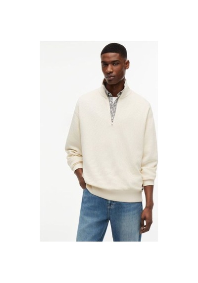 Tommy Hilfiger Ekru Logolu Erkek Sweatshırt-16266