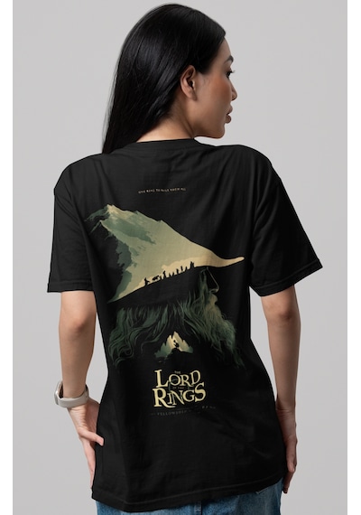 Yüzüklerin Efendisi Gandalf Sırt Baskılı Unisex Oversize Tişört Siyah