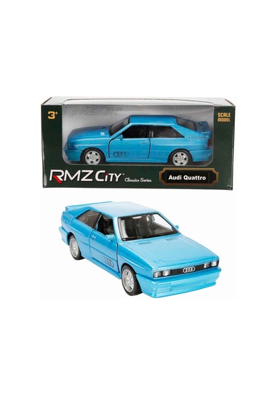 1:32 Rmz City Alman Klasikleri Serisi Die Cast Çek Bırak Model Araba - Mavi Audi Quattro Mavi