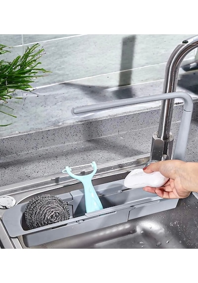 1 Adet Teleskobik Ayarlanabilir Lavabo Düzenleyici Plastik Gri Diğer