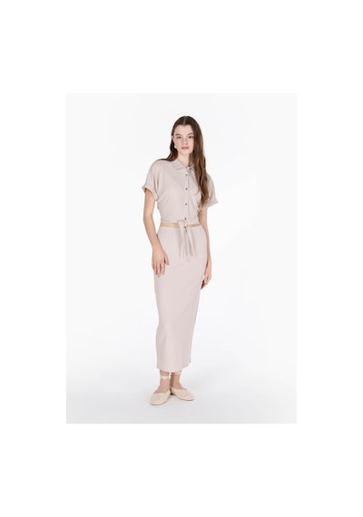 Colin's Colins Slim Fit Düz Kadın Bej Etek Cl1075023 Q1.v2 Beı Bej
