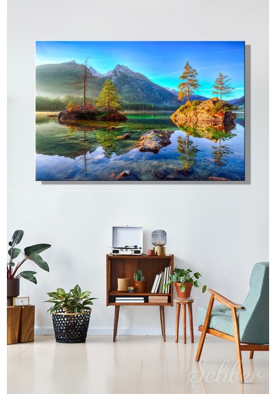 Almanya Bavyera Hintersee Gölü Manzara Yatay Kanvas Tablo Tekli Ev Kafe Ofis 3153