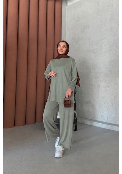 Riella Butik Ravel Tesettür Takım Haki