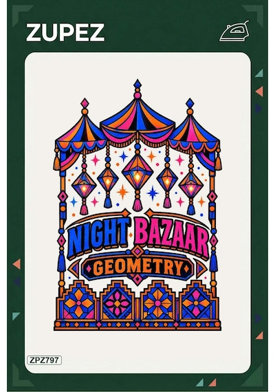 Zpz797 Night Bazaar Geometry Ütüyle Uygulanabilir Transfer Baskı - 911529640