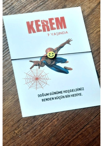 30 Adet Örümcek Adam Kişiye Özel Yazılı Emoji Şans Bilekliği - Çok Renkli