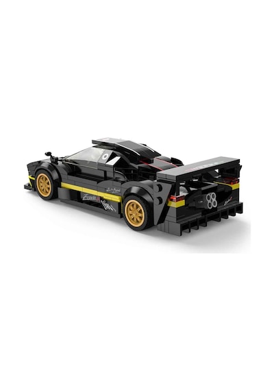 Pagani Zonda R Siyah Yapı Blokları Oyuncak Araba 387 Parça 1/28 Metalik Siyah Maket Seti