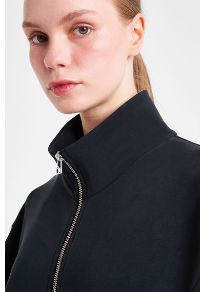 Lescon Kadın Fermuarlı Sweatshirt 25n-2105 Siyah