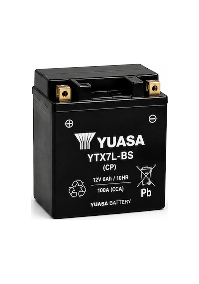 Yuasa Ytx7l-bs Cp 12v 6ah 100a Agm Bakımsız Motosiklet Aküsü 125cc'ler İçin