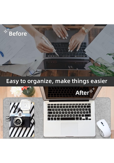 Orret Home 100x50 Cm Büyük Keçe Masa Pedi Kaymaz Anti-statik Bilgisayar Ve Klavye Altlığı, Ofis Ve Ev İçin Masa Koruyucu Mouse Pad, Geniş Çalışma Alanı Masa Paspası